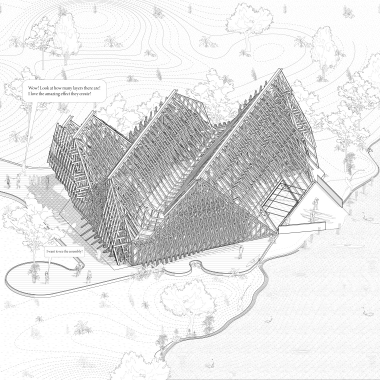 Axonometric Drawing of Building Structure