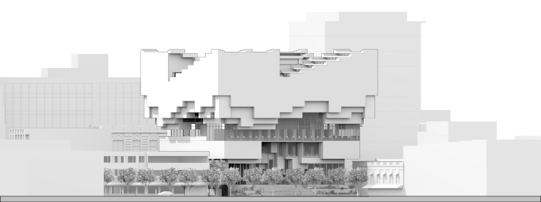 The North Side view of the project with contexts