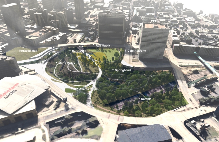 Bird view of the project, turning the hole of Atlanta back to its heart