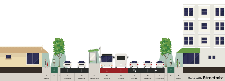 Rendering of the street