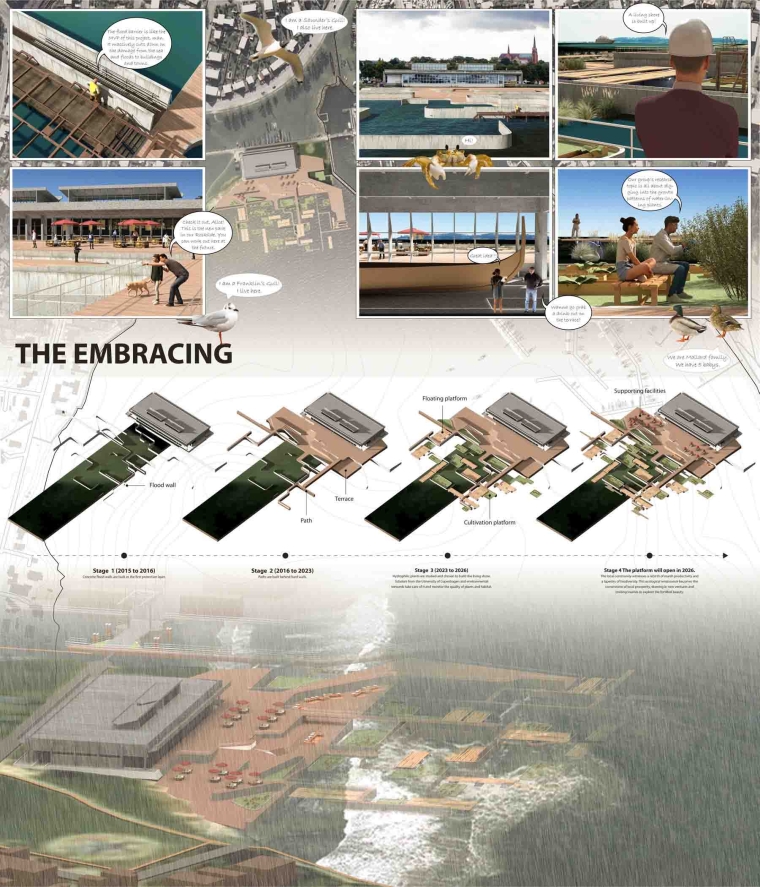 In response to coastal erosion and extreme weather, Roskilde Municipality collaborates with Viking Ship Museum and the Danish Environmental Protection Agency to reinforce the Roskilde Fjord around Viking Ship Hall with innovative coastal defenses, transforming it into a biodiverse sanctuary and communal space for this century.