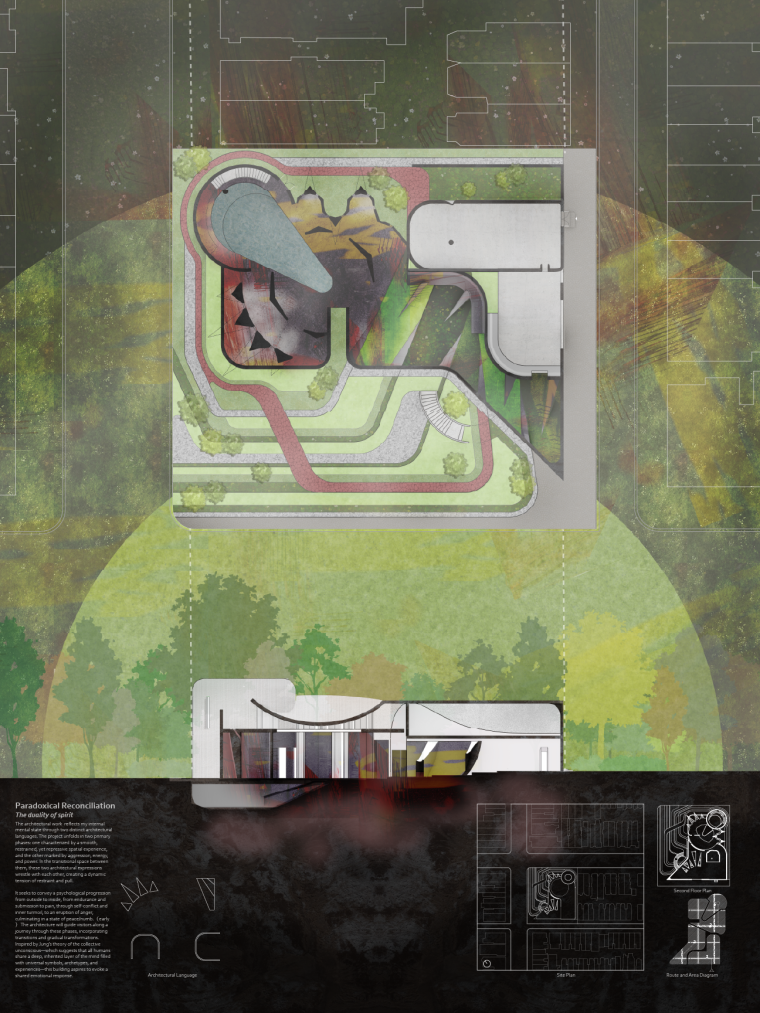 Poster with plan and section