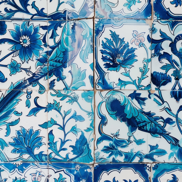 AI crafted uncanny Iznik tile