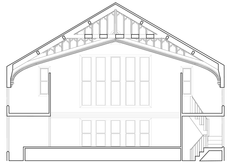 Elevation of Parish House stage