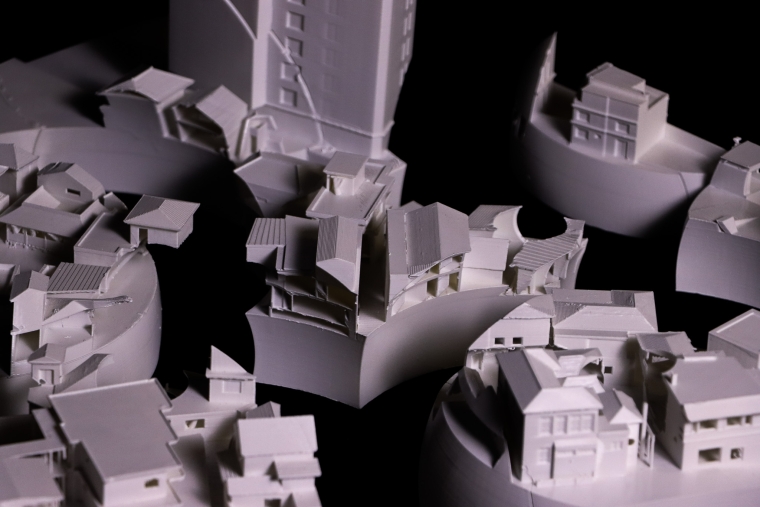 Black and White Image showing Physical Model