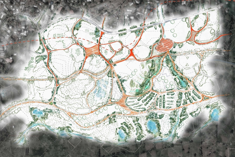 Blue-green armatures + mobility framework on Siteplan