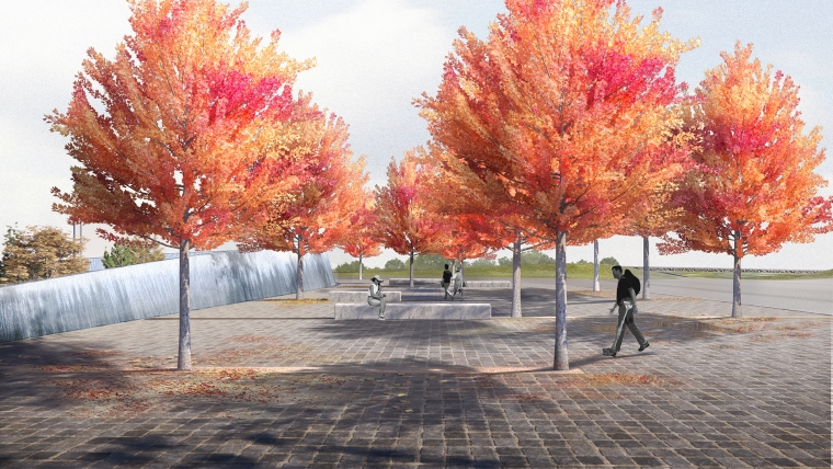 North Entrance view of (a) Symmetric project by Bosheng Wang and Xu Lian