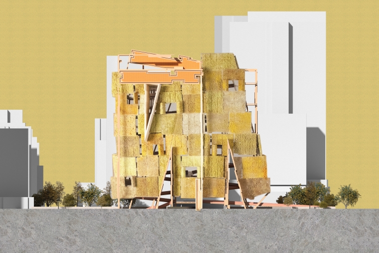 These plant-based materials are applied for structure, insulation, and finishes, which increase the understanding of the building's carbon impact and urban hot island effect. 