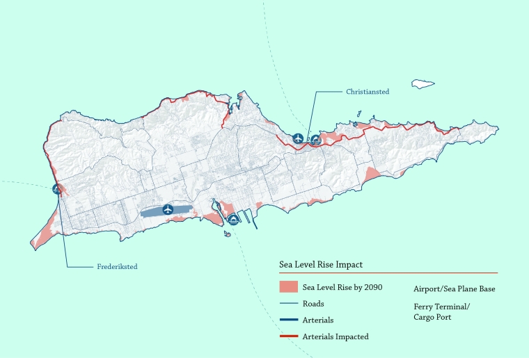 Sea-level rise in St. Croix threatens both human and natural infrastructure..