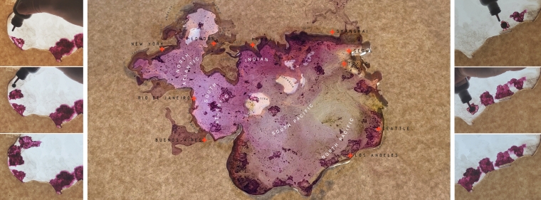 Nomadic settlements traversing across the ocean as one body of water