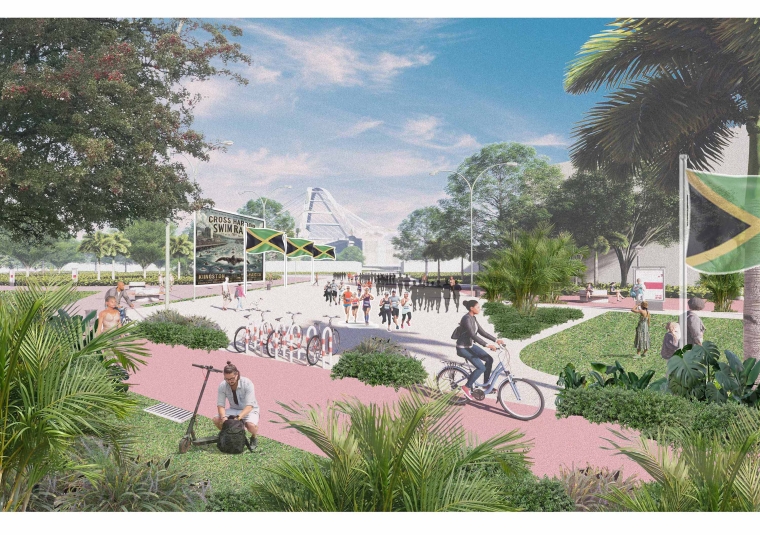 The idea here was to utilize the greater city level loops to create and engage a new beach at the some location as the Historic Cross harbor swim to create awareness and a sense of stewardship towards the harbor. Branding and implementing a city wide event would motivate the people of the city and the tourists to become a port of this bigger waterfront scheme. The views demonstrate the vision for a new waterfront based on the idea of Active recreation.