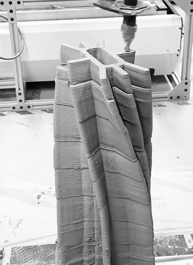 Twistcrete formwork incremental printing process