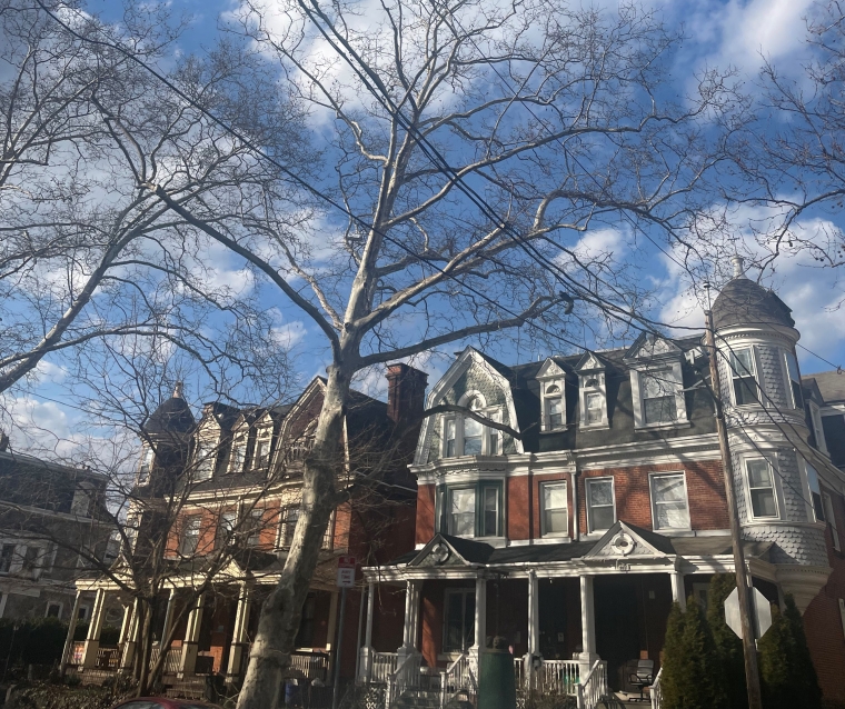 Victorian twin houses, representative of the architecture prevalent around Spruce Hill that warranted the significance for nomination. PC: Sophie Zionts.