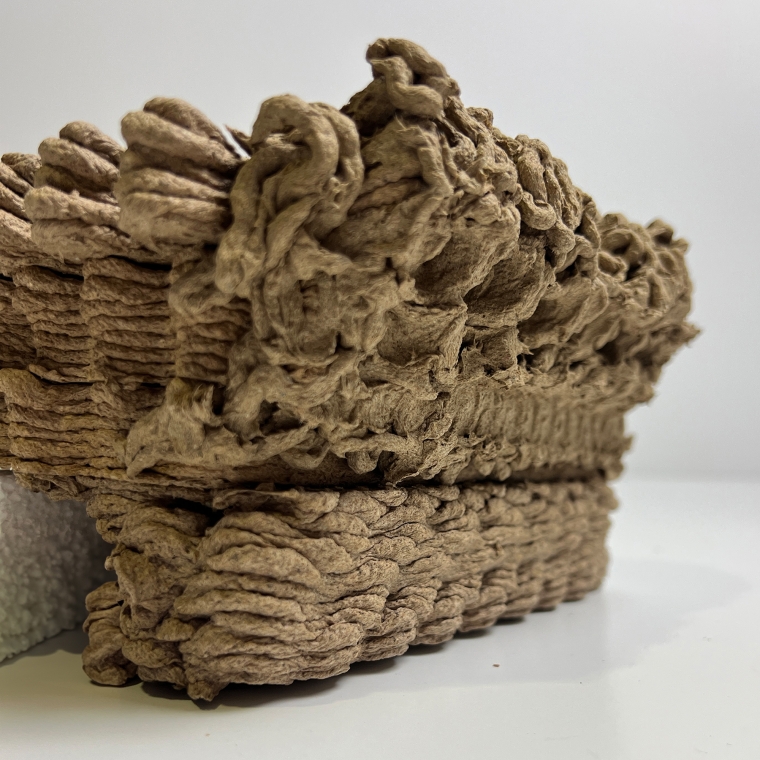 This is our bio material 3d print model photo. We did the flat print for this fragment and stack them together. Finally we did the conformal print on top of the decayed area.