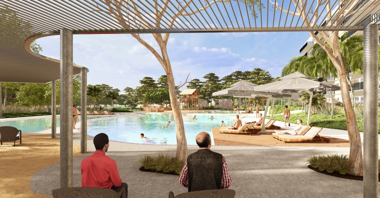 View to the pool