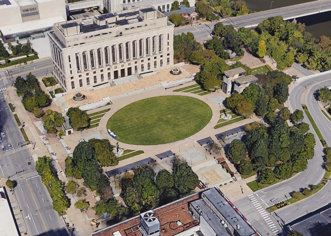 Aerial view of the Nashville Public Square