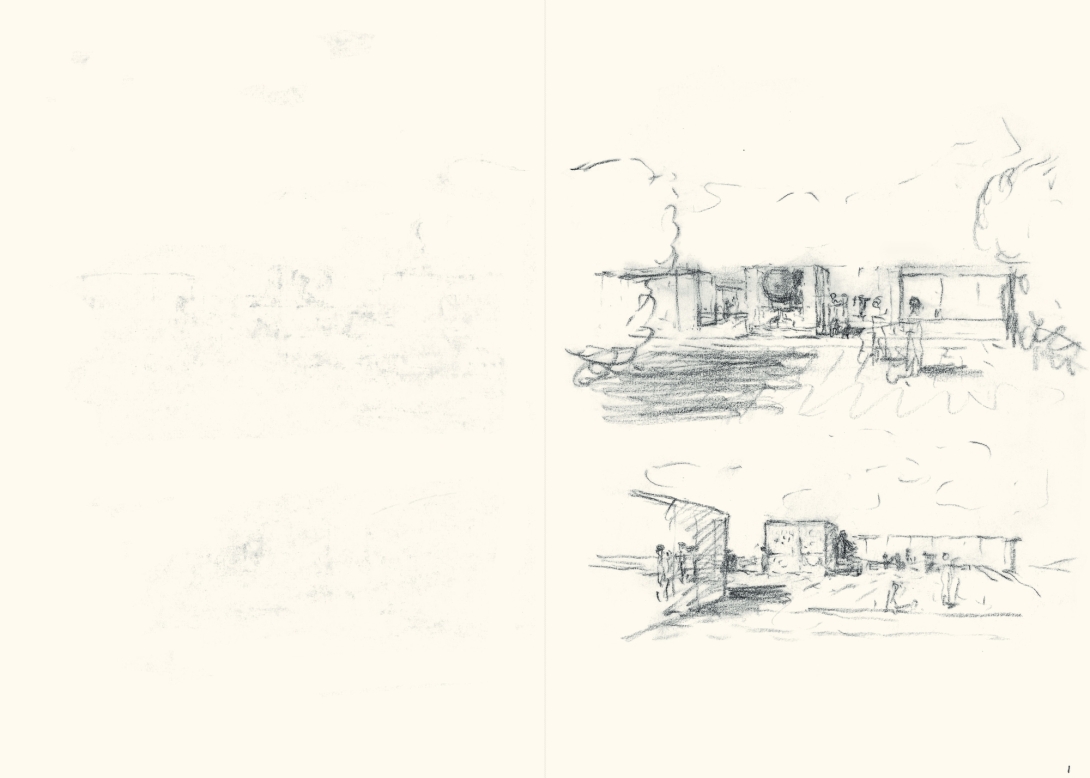 Sketch of buildings
