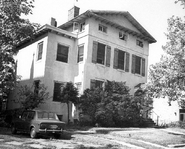 black and white historic photo of property