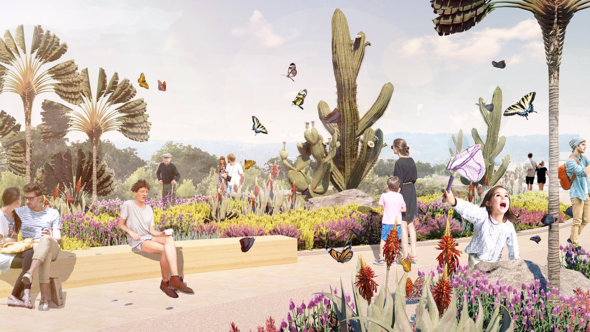 Rendering of a proposed botanic garden