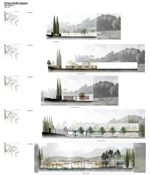 Sequential Sections to illustrate the Hide and Reveal Experience