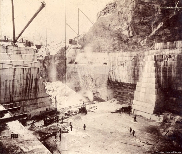 Historic photo of a stone quarry