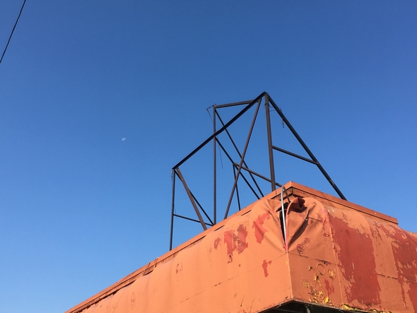 Corner of a facade of an old building