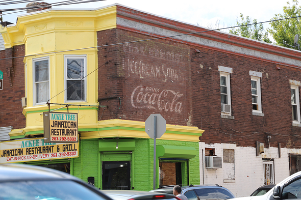 Facade of a corner store