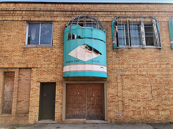 Facade of an abandoned building