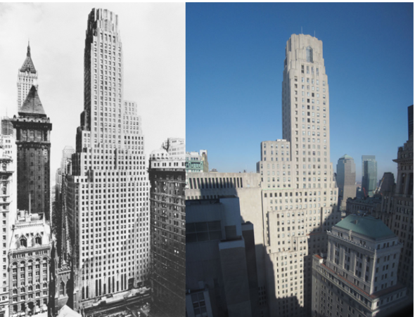 New York City office buildings then and now