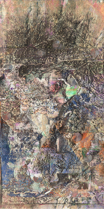 Satellite Image of the Painted Landscape, showing various geological and machinic qualities