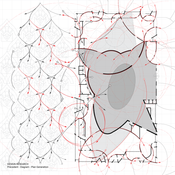 Design Research, from precedent drawing to diagram then floor plan