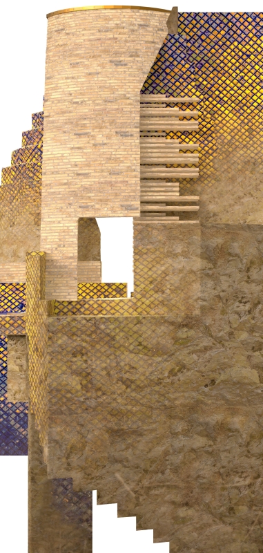 Close-up render of the exterior of the Interstitial Winery.