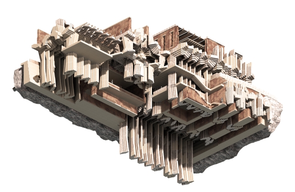 Choisy showing lower levels chambers and porticos 