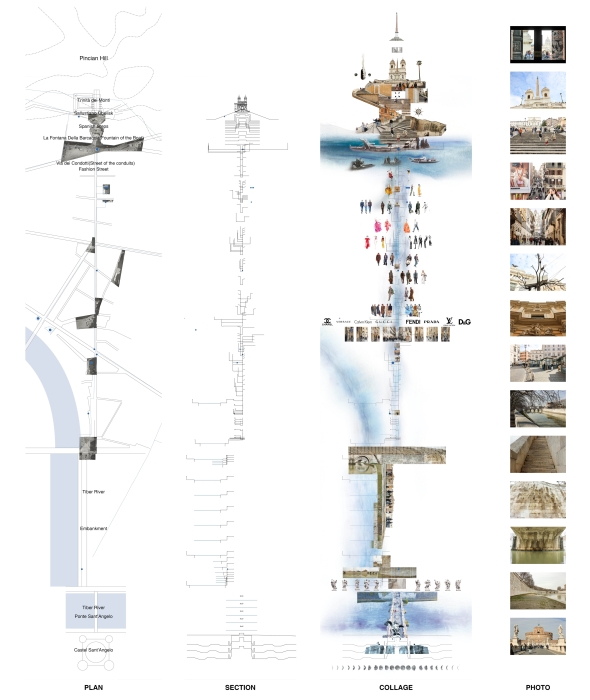 I started to think about deconstructing the transect to get rid of the plan that trapped its possibility, to get rid of the space and the static, and to get into the dynamic and the temporal. 