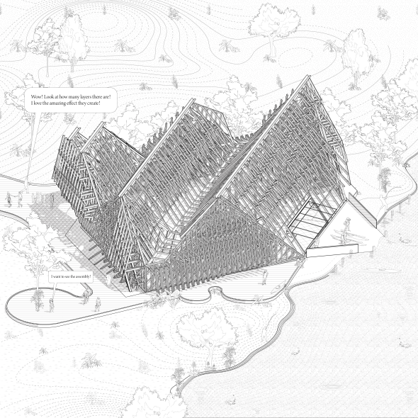 Axonometric Drawing of Building Structure