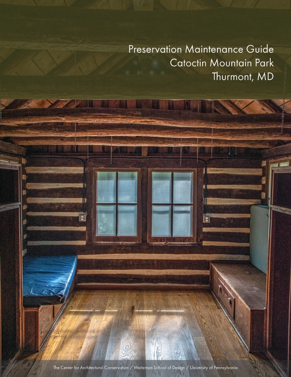 Cover page of the Catoctin Mountain Park Preservation Maintenance Guide, created as a case study for this thesis. (Source: Cohan, 2023)