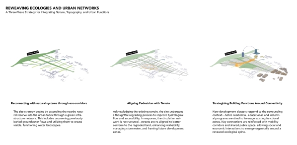 A Three-Phase Strategy for Integrating Nature, Topography, and Urban Functions