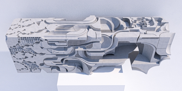 Hybrid Model illustrates the design progression from ornamental craft to architectural expression