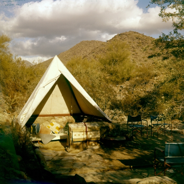Sheepherder's Tent, 1950s. Photo Source: Photo #3803.1526, Taliesin West Digital Images, Frank Lloyd Wright Foundation Archives, Scottsdale, AZ.