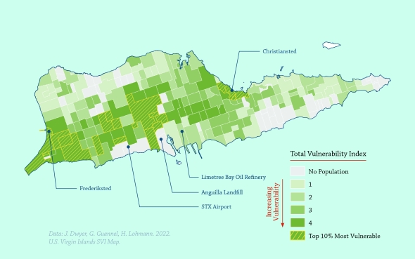 Vulnerability to sea-level rise and climate change events are especially high for the residents of St. Croix.