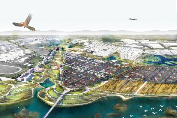 Aerial view of project 