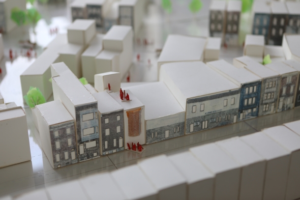 Site model illustrating the Tanner House reimagined as a vibrant community anchor, integrating historic preservation with new spatial possibilities for Strawberry Mansion.