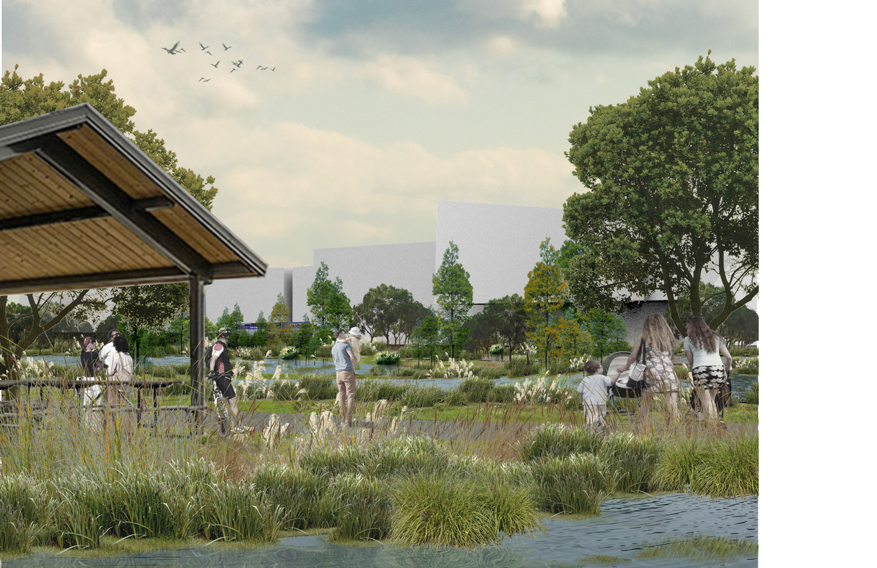 Rendering of new wetlands