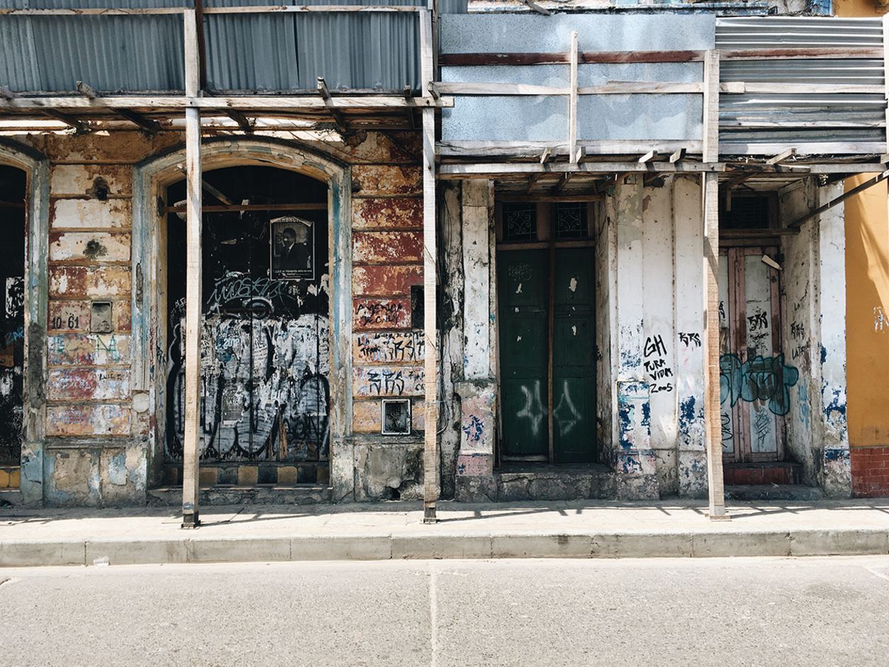 Facades of two old buildings