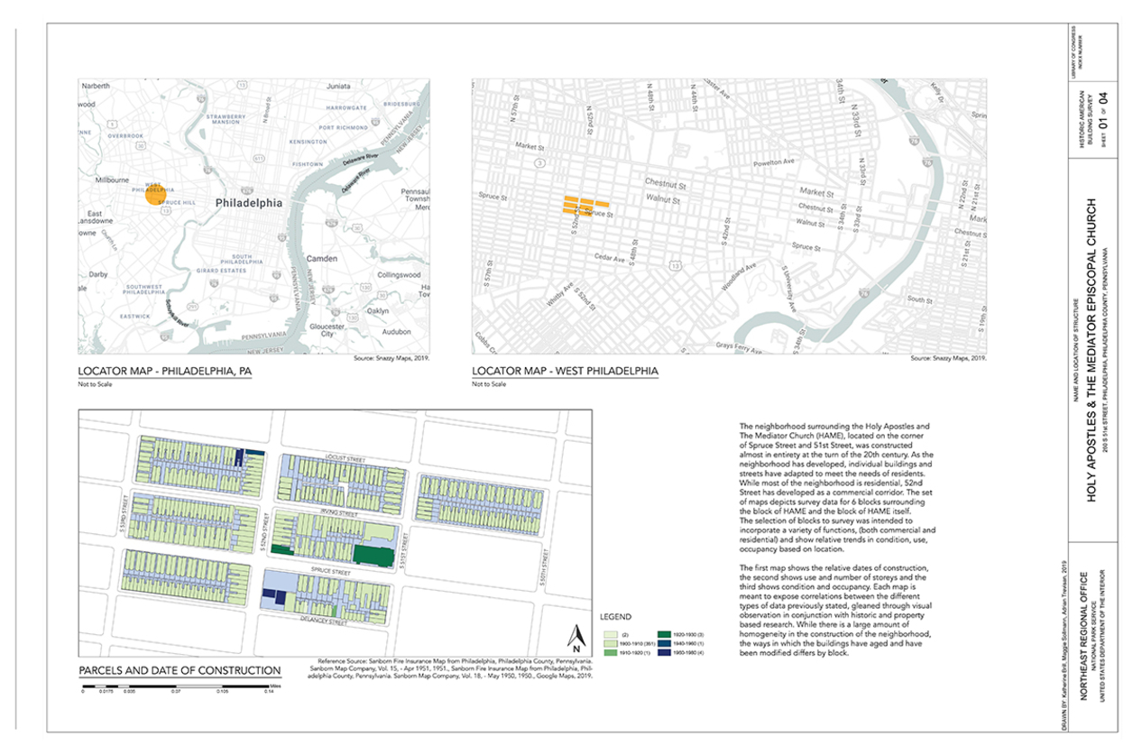 Sheet documenting the site of a church