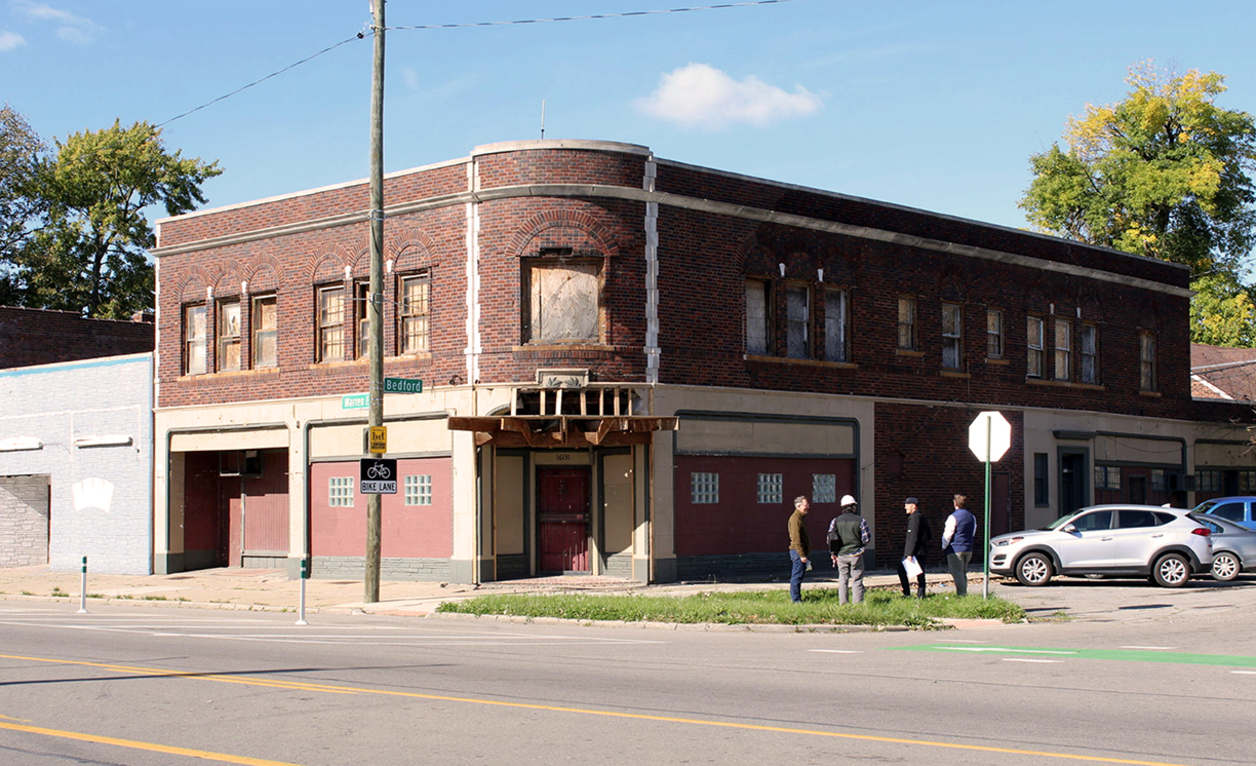 Facade of an abandoned building