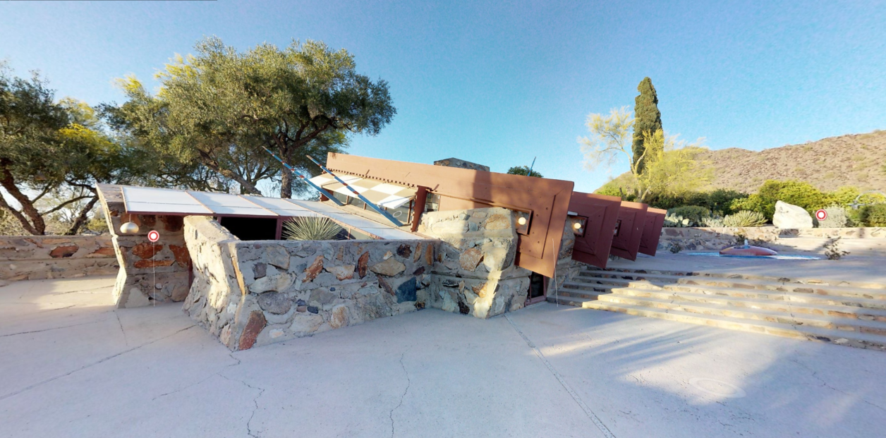 Exterior of Frank Lloyd Wright’s Office at Taliesin west. Source: Frank Lloyd Wright Foundation website.