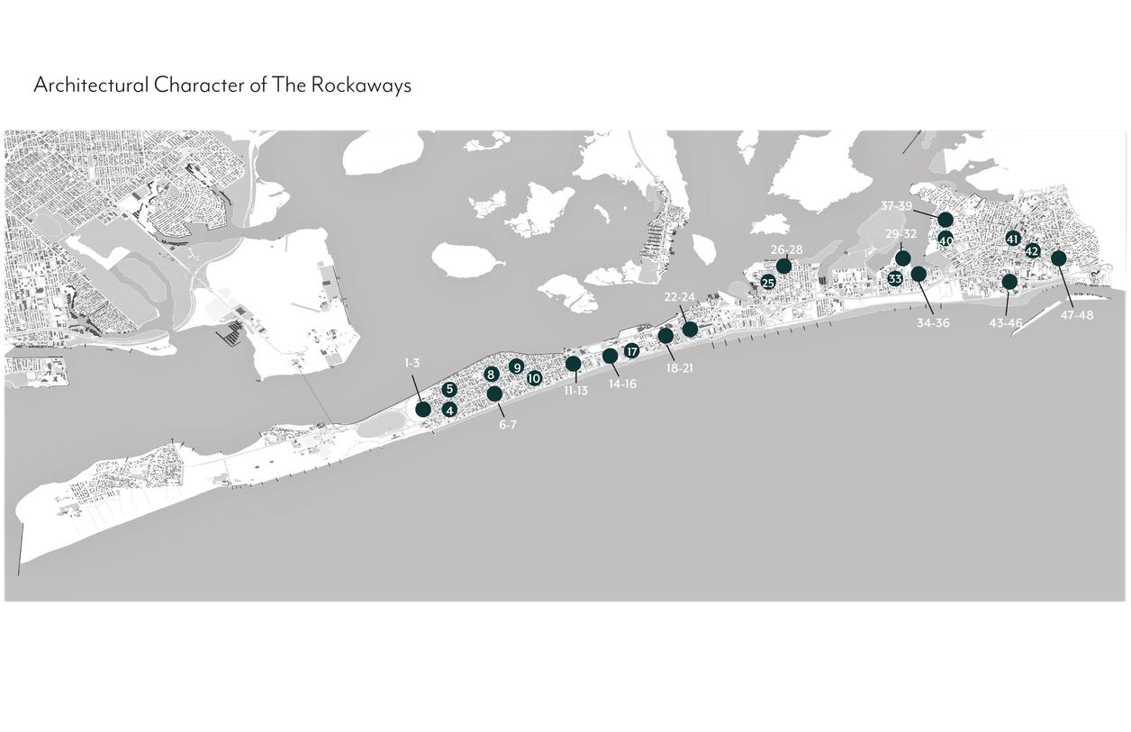 Map displaying architectural character of Rockaway