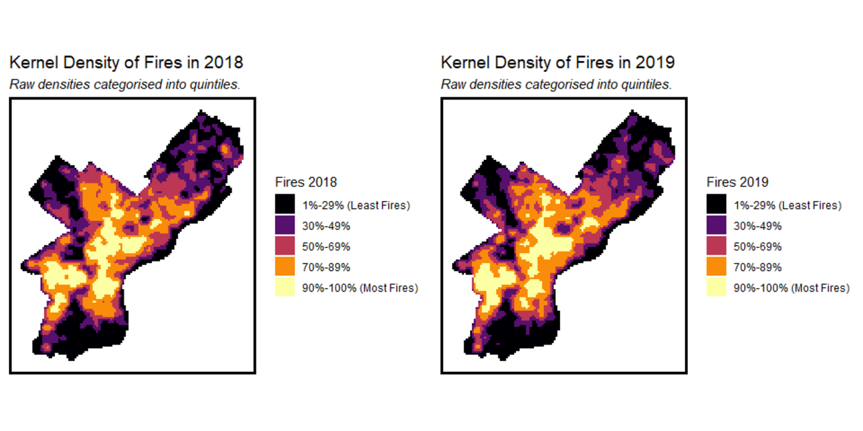 Map showing fire rates in Philadelphia