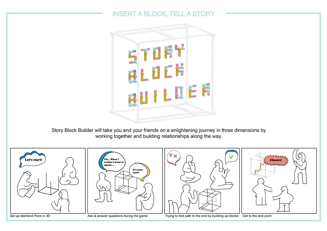 Story Block Builder will take you on a journey in 3 dimensions by working together and building relationships along the way.